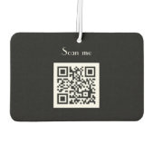 Moderner Minimalistischer Schwarz-weißer QR-Code Autolufterfrischer (Rückseite)
