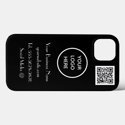 Moderner Minimalistischer Schwarz-weißer QR-Code Case-Mate iPhone Hülle (Rückseite (Horizontal))