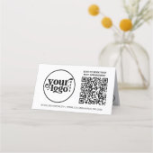 Moderner Minimalistischer Schwarz-weißer QR-Code-S Treuekarte (Vorderseite)