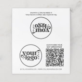 Moderner Minimalistischer Schwarz-weißer QR-Code-S Treuekarte (Außenseite Aufgefaltet)