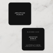 Moderner Minimalistischer Schwarz-weißer Quadratische Visitenkarte (Vorne/Hinten)