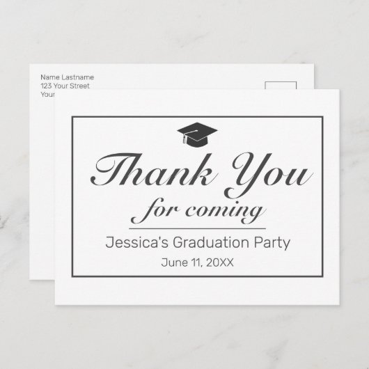 Moderner Minimalistischer Schwarzer Abschluss Viel Postkarte (Vorne/Hinten)