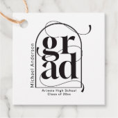 Moderner Minimalistischer Schwarzer Bogen, feiner Geschenkanhänger (Vorderseite)