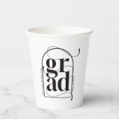 Moderner Minimalistischer Schwarzer Bogen, feiner Pappbecher (Vorderseite)