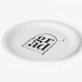 Moderner Minimalistischer Schwarzer Bogen, feiner Pappteller (Schrägansicht)