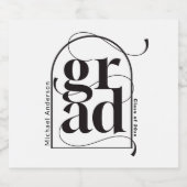 Moderner Minimalistischer Schwarzer Bogen, feiner Schaumweinetikett (Einzelnes Label)