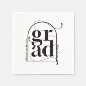 Moderner Minimalistischer Schwarzer Bogen, feiner Serviette (Vorderseite)