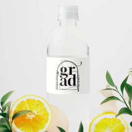 Moderner Minimalistischer Schwarzer Bogen, feiner Wasserflaschenetikett