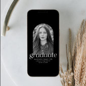 Moderner Minimalistischer Schwarzer Foto Abschluss Ankündigung