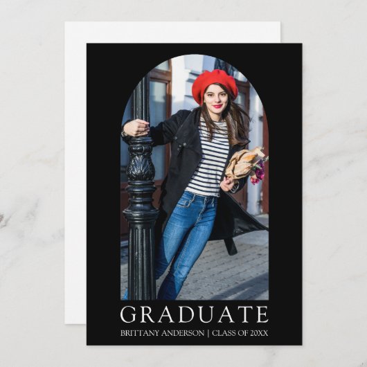 Moderner Minimalistischer Schwarzer Foto Arch Absc Ankündigung (Vorne/Hinten)