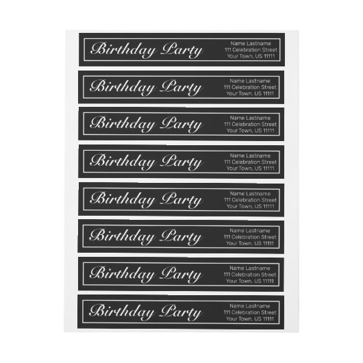 Moderner Minimalistischer Schwarzer Geburtstag (Bogen)