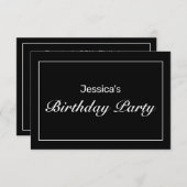 Moderner Minimalistischer Schwarzer Geburtstag RSVP Karte (Vorne/Hinten)