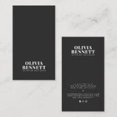 Moderner, minimalistischer, schwarzer Innenarchite Visitenkarte (Vorne/Hinten)