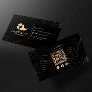 Moderner minimalistischer schwarzer Pfirsich-Frise Visitenkarte