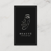 Moderner Minimalistischer Schwarzer Salon & Wellne Visitenkarte (Vorderseite)