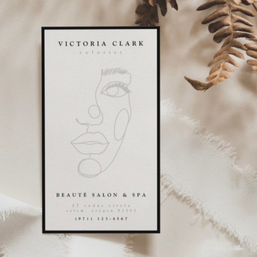 Moderner Minimalistischer Schwarzer Salon & Wellne Visitenkarte