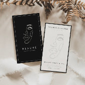 Moderner Minimalistischer Schwarzer Salon & Wellne Visitenkarte