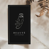 Moderner Minimalistischer Schwarzer Salon & Wellne Visitenkarte