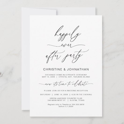 Moderner Minimalistischer, schwarzer Schriftart, H Einladung (Vorderseite)