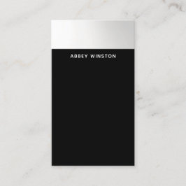 Moderner Minimalistischer schwarzer Silberstreifen Visitenkarte