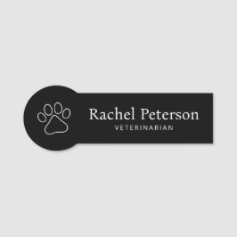 Moderner Minimalistischer Schwarzweißdrucktierarzt Namensschild