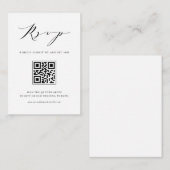 Moderner Minimalistischer Script-Black QR-Code UAW Begleitkarte (Vorne/Hinten)
