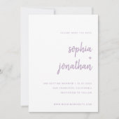 Moderner Minimalistischer Script-Lavendel | Foto z Save The Date (Vorderseite)