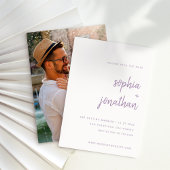Moderner Minimalistischer Script-Lavendel | Foto z Save The Date