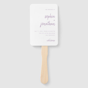 Moderner Minimalistischer Script-Lavendel   Hochze Fächer