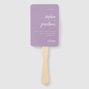 Moderner Minimalistischer Script-Lavendel   Hochze Fächer