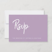Moderner Minimalistischer Script-Lavendel | Hochze RSVP Karte (Vorderseite)