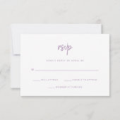 Moderner Minimalistischer Script-Lavendel | Hochze RSVP Karte (Rückseite)