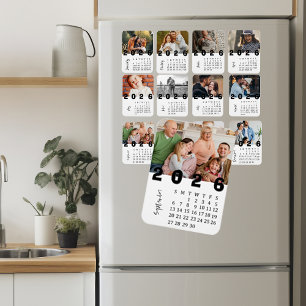 Moderner minimalistischer September 2026 Fotokalen Magnet