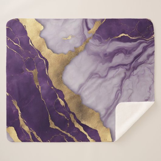 Moderner Minimalistischer skandinavischer Lila Mar Sherpadecke (Vorderseite (Horizontal))