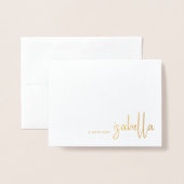 Moderner Minimalistischer Skriptname Folienkarte (Vorderseite mit Umschlag)