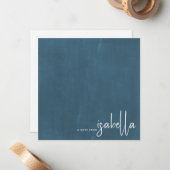 Moderner Minimalistischer Skriptname Hinweis von D Mitteilungskarte (Vorderseite/Rückseite Beispiel)