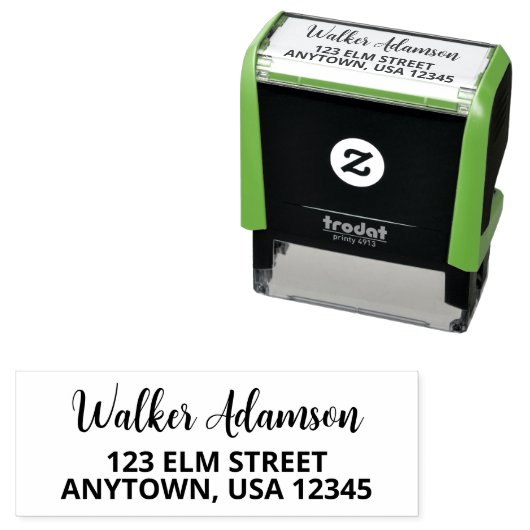 Moderner Minimalistischer Skriptname - Rücksendead Permastempel (Beispiel)