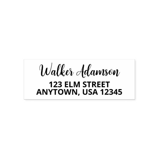 Moderner Minimalistischer Skriptname - Rücksendead Permastempel (Design)