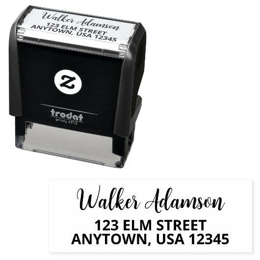 Moderner Minimalistischer Skriptname - Rücksendead Permastempel