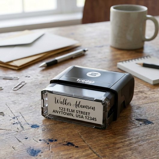 Moderner Minimalistischer Skriptname - Rücksendead Permastempel