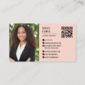 Moderner Minimalistischer Skriptname Schwarz Rosa Visitenkarte (Rückseite)