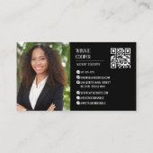 Moderner Minimalistischer Skriptname Schwarz-weiß Visitenkarte (Rückseite)