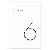Moderner Minimalistischer Smaragdgrüner Tischnumme Tischnummer (Rückseite)