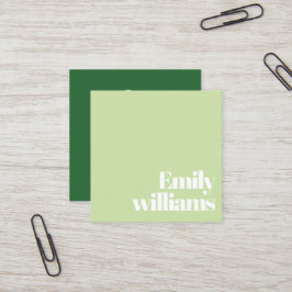 Moderner minimalistischer Smaragdgrüner Visagist  Quadratische Visitenkarte