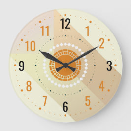 Moderner Minimalistischer Stil für Schlicht Beige Große Wanduhr