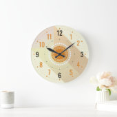 Moderner Minimalistischer Stil für Schlicht Beige Große Wanduhr (Zuhause)