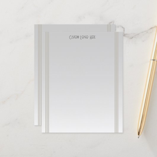 Moderner Minimalistischer Streifen Grau glänzend (Vorderseite/Rückseite Beispiel)