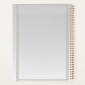 Moderner Minimalistischer Streifen Grau glänzend Planer (Rückseite)