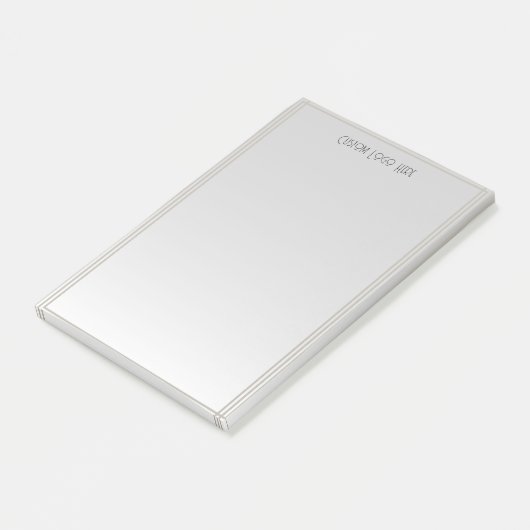 Moderner Minimalistischer Streifen Grau glänzend Post-it Klebezettel (angewinkelt)