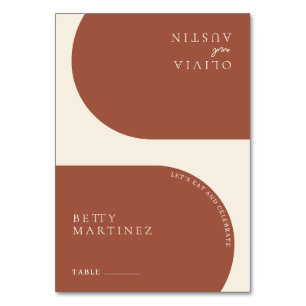 Moderner Minimalistischer Terracotta Arch Wedding Tischnummer